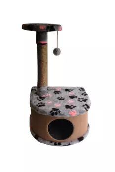 Домик-когтеточка Чистый котик №24 полукруглой формы со съемным ковриком на ножках 41х37х71 см