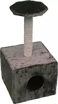 Домик-когтеточка Квадрат с полкой мех 110
