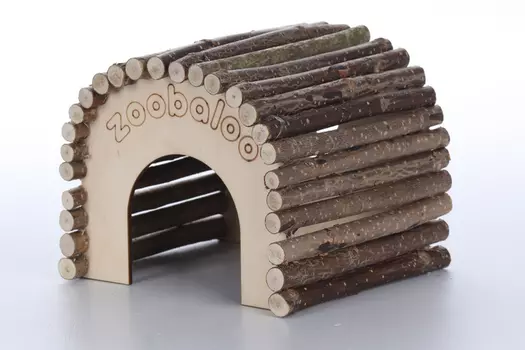 Домик Зообалу деревянный Овал18х15х15 см д/грызуна