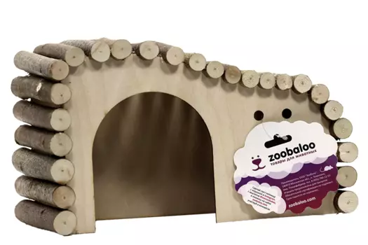 Домик Зообалу деревянный Волна 28х15х17 см д/грызуна