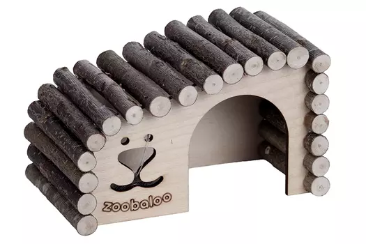 Домик Зообалу деревянный Волна Малая правый угол19х11х10 д/грызуна