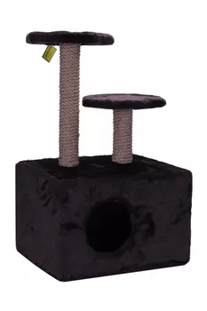 Домик ЗООМАРК с двумя когтеточками мех 120р 45х35х70 см