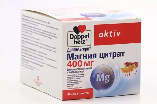 Доппельгерц Актив Магния цитрат 400 мг, 6 г, 40 шт, порошок в саше-пакетах