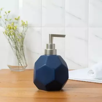 Дозатор д/жидкого мыла Геометрика 350 мл цвет синий