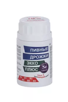Дрожжи пивные Экко Плюс с селеном, 0,45 г, 100 шт, таблетки