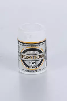 Дрожжи пивные с хромом 500 мг, 100 шт, таблетки