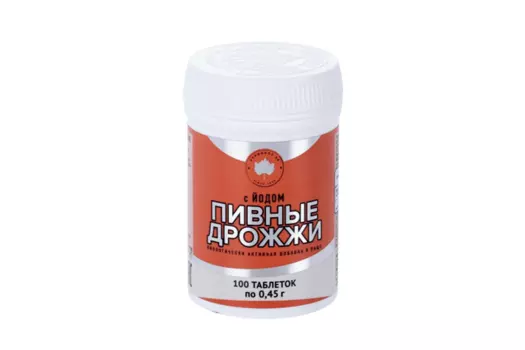 Дрожжи пивные с йодом, 100 шт, таблетки