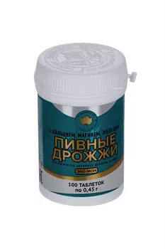 Дрожжи пивные с кальцием, магнием, железом, 100 шт, таблетки