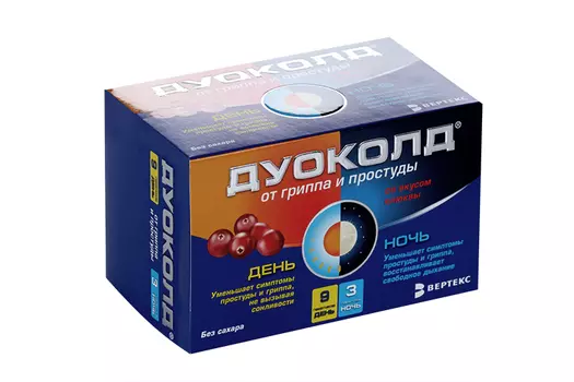 Дуоколд пор д/приг р-ра вн клюква День 9 пакетов/Ночь 3 пакета, 5 г, 12 шт