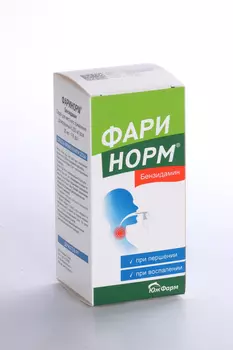 Фаринорм Бензидамин 0.255 мг/доза, 30 мл, спрей для местного применения дозированный