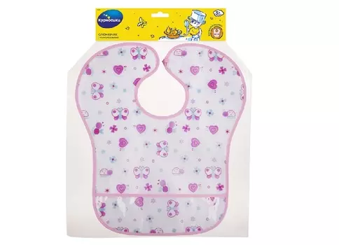 Фартук Курносики непромокаемый (слюнявчик) на липучке с карманом, (15039)