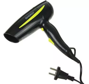 Фен ENERGY EN-859, 1200 Вт, 2 скорости, 3 температурных режима, черный