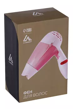 Фен LuazON LF-23, 800 Вт, 2 скорости, складная ручка, голубой