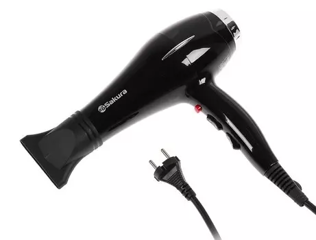 Фен Sakura SA-4037BK, 2400 Вт, 3 режима, 2 скорости, шнур 2.2 м, чёрный