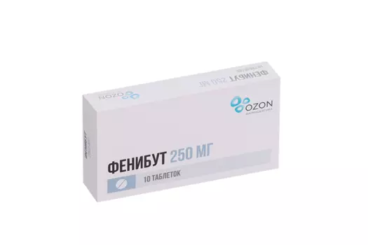 Фенибут 250 мг, 10 шт, таблетки