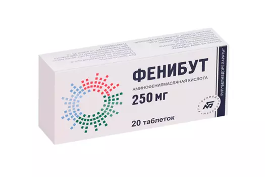 Фенибут 250 мг, 20 шт, таблетки
