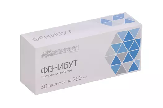 Фенибут 250 мг, 30 шт, таблетки
