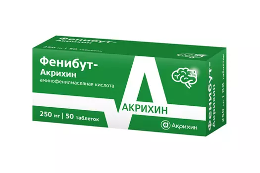 Фенибут-Акрихин 250 мг, 50 шт, таблетки