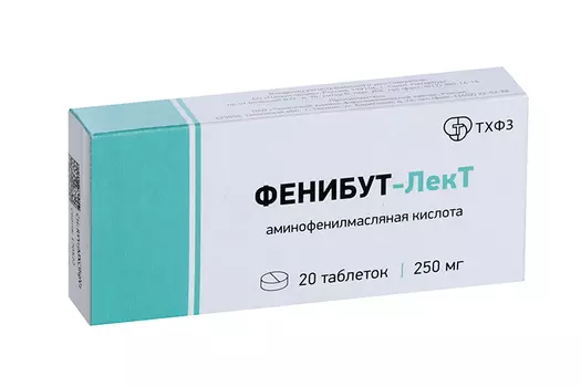 Фенибут-ЛекТ 250 мг, 20 шт, таблетки
