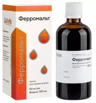 Ферромальт 50 мг/мл, 100 мл, капли для приема внутрь