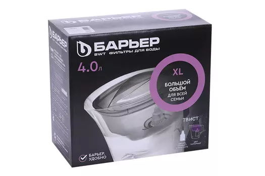 Фильтр д/воды Барьер Твист пурпурный, 4 л