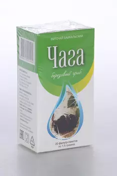 Фиточай Байкальский Чага 1.5 г, 20 шт, сырье измельченное ф/пак