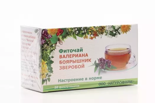 Фиточай Настроение в норме валериана/боярышник/зверобой, 1,5 г, 20 шт