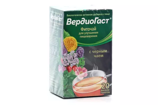 Фиточай ВердиоГаст д/улучшения пищеварения с черным чаем, 1,5 г, 20 шт