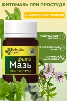 Фитомазь Бабушкин сироп с камфорой скипидаром и эфирными маслами, 35 г