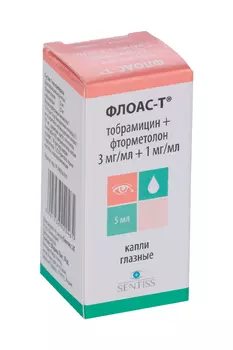 Флоас-Т 3 мг/мл+1 мг/мл, 5 мл, капли глазные