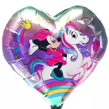 Фольгированный шар Disney Минни Маус и единорог , на палочке
