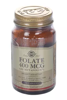 Фолат 400 мкг Метафолин, 250 мг, 50 шт, таблетки