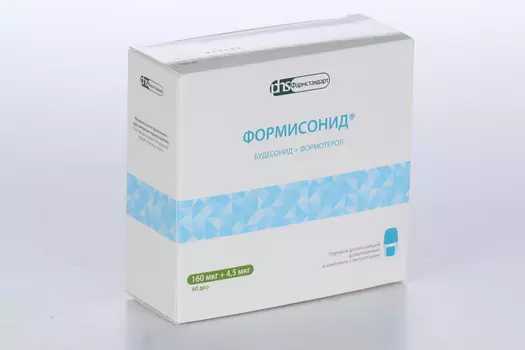 Формисонид 160 мкг+4.5 мкг/доза, 60 шт, порошок для ингаляций дозированный блистеры в ингаляторах ОстреаХалер