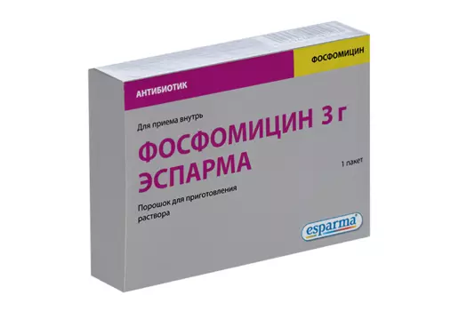 Фосфомицин Эспарма 3 г, 8 г, порошок для приготовления раствора для приема внутрь