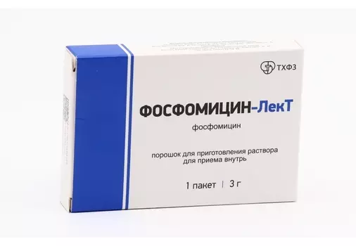 Фосфомицин-ЛекТ 3 г, 8 г, порошок для приготовления раствора для приема внутрь