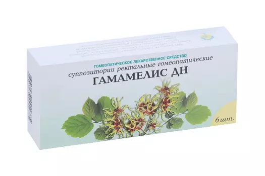 Гамамелис ДН, 6 шт, суппозитории ректальные гомеопатические