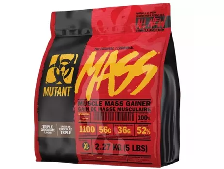 Гейнер Mutant Mass 5 lb тройной шоколад, 2,27 кг