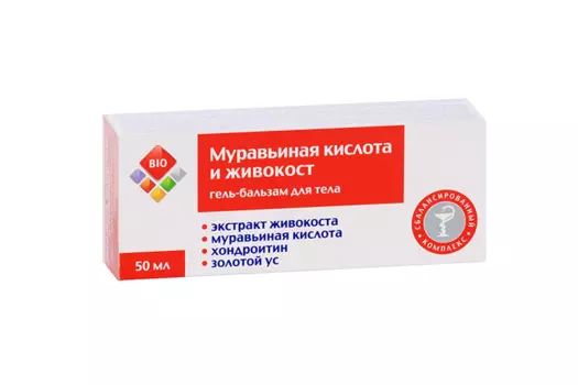 Гель-бальзам BIO Муравьиная кислота/живокост д/тела, 50 мл