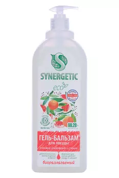 Гель-бальзам SYNERGETIC д/мытья посуды Розовый грейпфрут и специи 1 л