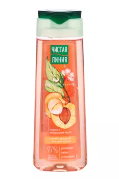 Гель Чистая линия смягчающий д/душа персик и миндальное молоко, 250 мл