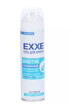 Гель д/бритья Exxe Sensitive успокаивающий Алоэ и вит Е д/чувствительной кожи, 200 мл