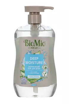 Гель д/душа BioMio Deep Moisture натуральный без запаха с гелем Алоэ Вера, 650 мл