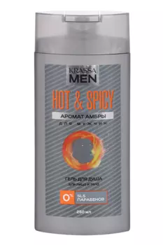 Гель д/душа Krassa Men Hot & Spicy д/лица/тела, 250 мл