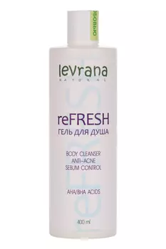 Гель д/душа Леврана ReFresh с кислотами д/проблемной кожи, 400 мл