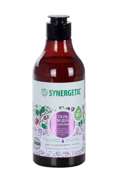 Гель д/душа SYNERGETIC натуральный цветущий инжир и лотос, 380 мл