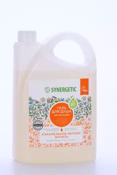 Гель д/душа SYNERGETIC натуральный карамельное яблоко и ваниль, 3,5 л