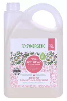 Гель д/душа SYNERGETIC натуральный пачули и ароматный бергамот, 3,5 л