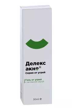 Гель Делекс Акне п/угрей, 30 мл