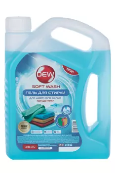 Гель DEW Soft wash д/стирки цветного белья 2,8 л