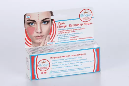 Гель Dr. Kirov Cosmetic Company тонус-капилляр лица от купероза/розацеа/покраснения кожи, 60 мл